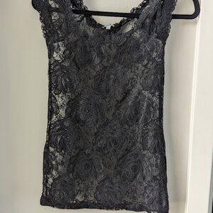 Charlotte Russe Vintage Black Lace top Size XS
